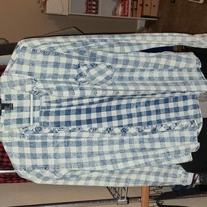 Plaid shirt button up